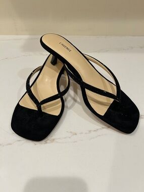 L'Agence Hortense Beaded Suede Thong Sandals - 8.5 - New!!!